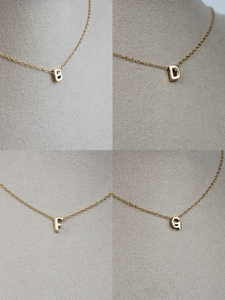 VERMEIL INITIAL LETTER NECKLACE