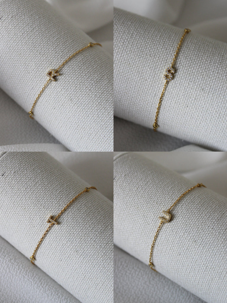 VERMEIL INITIAL LETTER BRACELETS