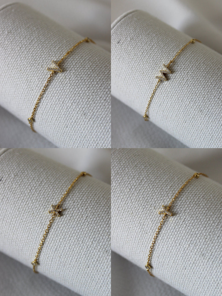 VERMEIL INITIAL LETTER BRACELETS