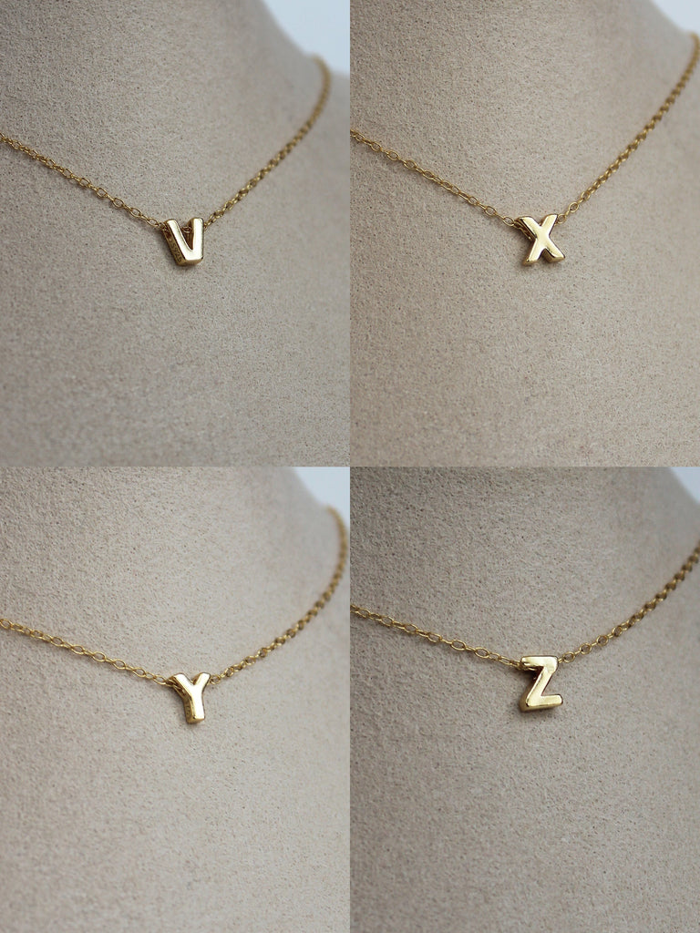 VERMEIL INITIAL LETTER NECKLACE