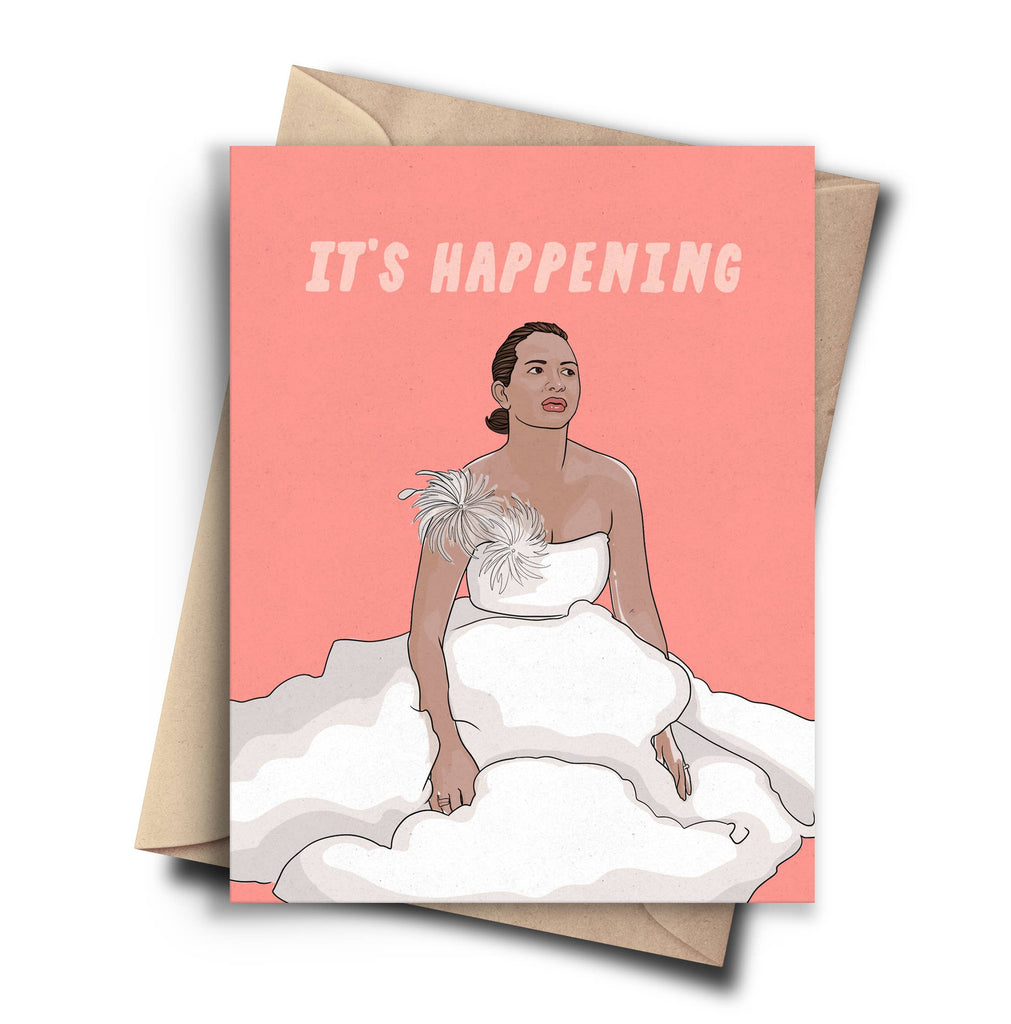 IT'S HAPPENING WEDDING CARD