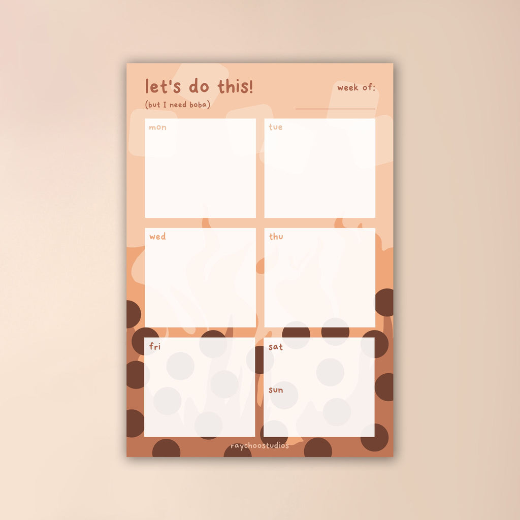 BOBA WEEKLY PLANNER NOTEPAD - 1