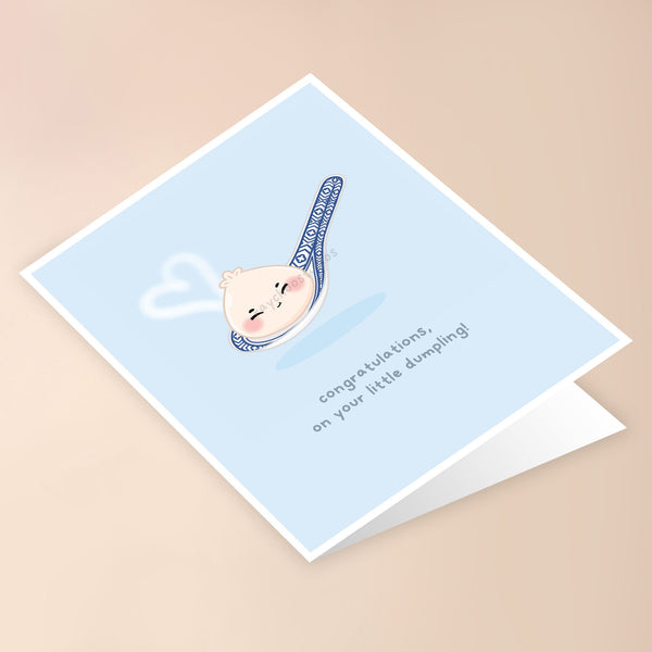 CONGRATULATIONS ON YOUR LIL DUMPLING BABY CARD - BLUE - 2