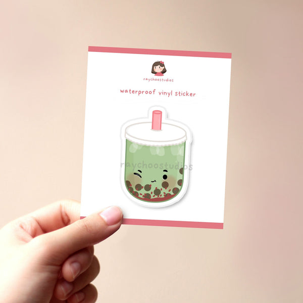 MATCHA RED BEAN BOBA VINYL STICKER - 2