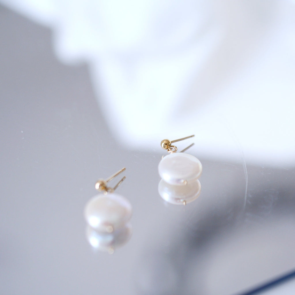 Coin pearl earring - 1