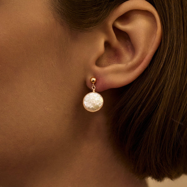 Coin pearl earring - 2