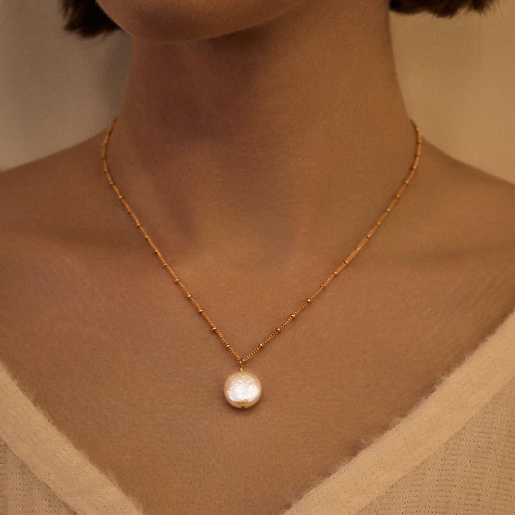 Coin pearl necklace - 1