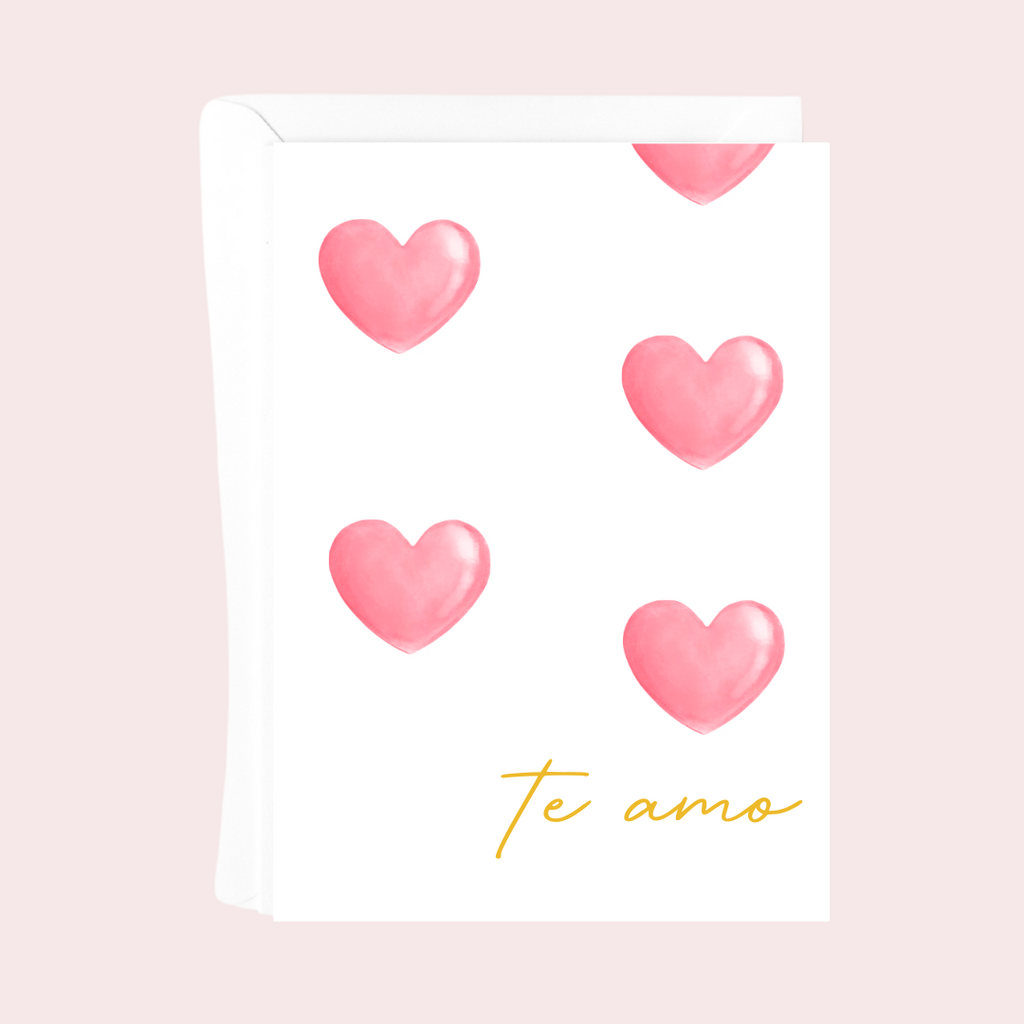 TE AMO HEARTS CARD