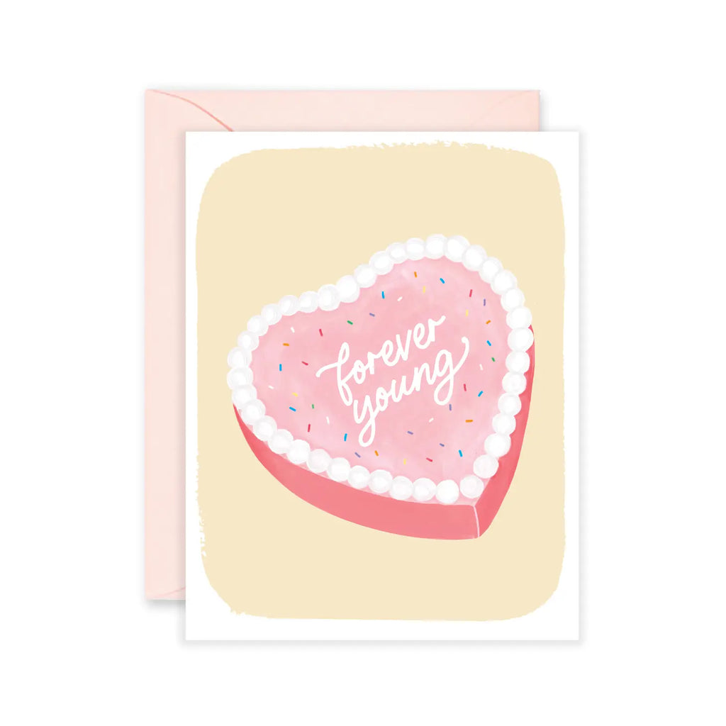 FOREVER YOUNG BIRTHDAY CAKE CARD