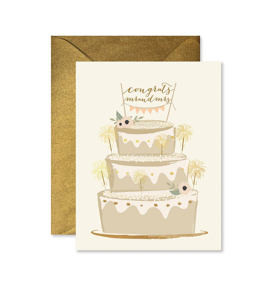 SPARKLER CAKE WEDDING CARD