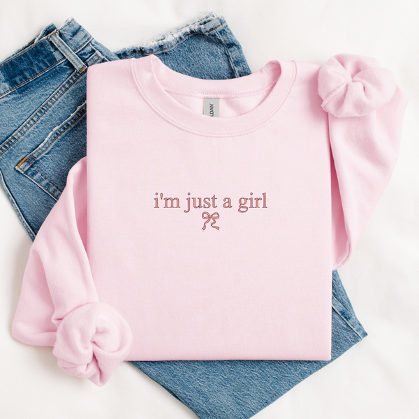 I'M JUST A GIRL CREWNECK - PINK