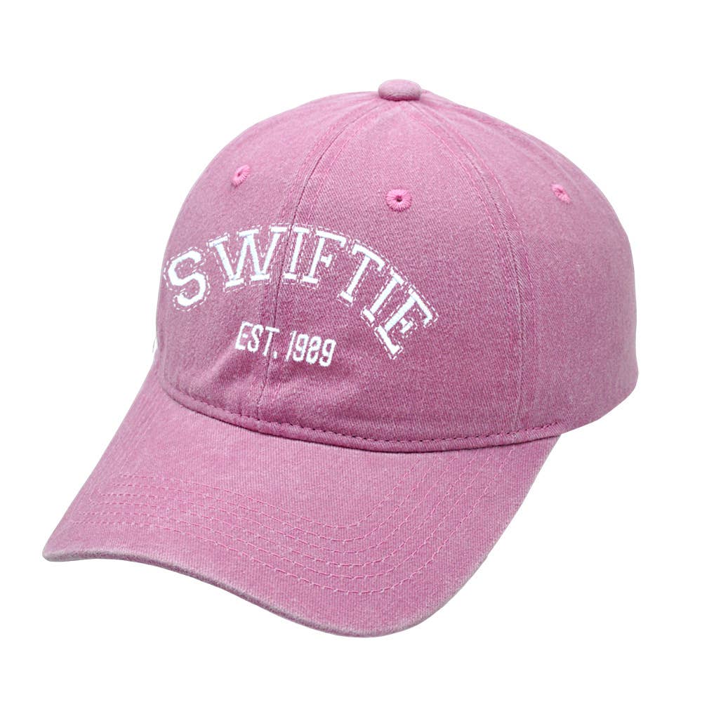 SWIFTIE EMBROIDERED BASEBALL CAP - PINK