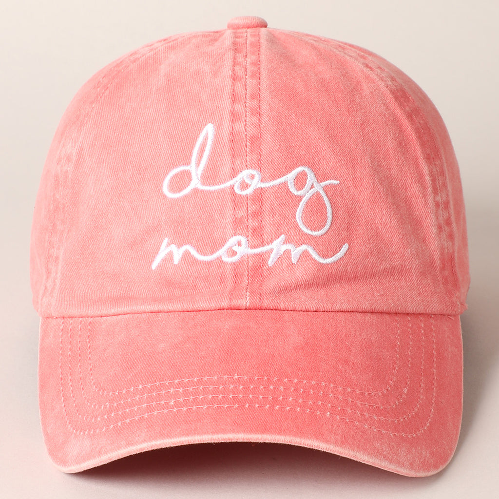 DOG MOM BASEBALL CAP - CORAL