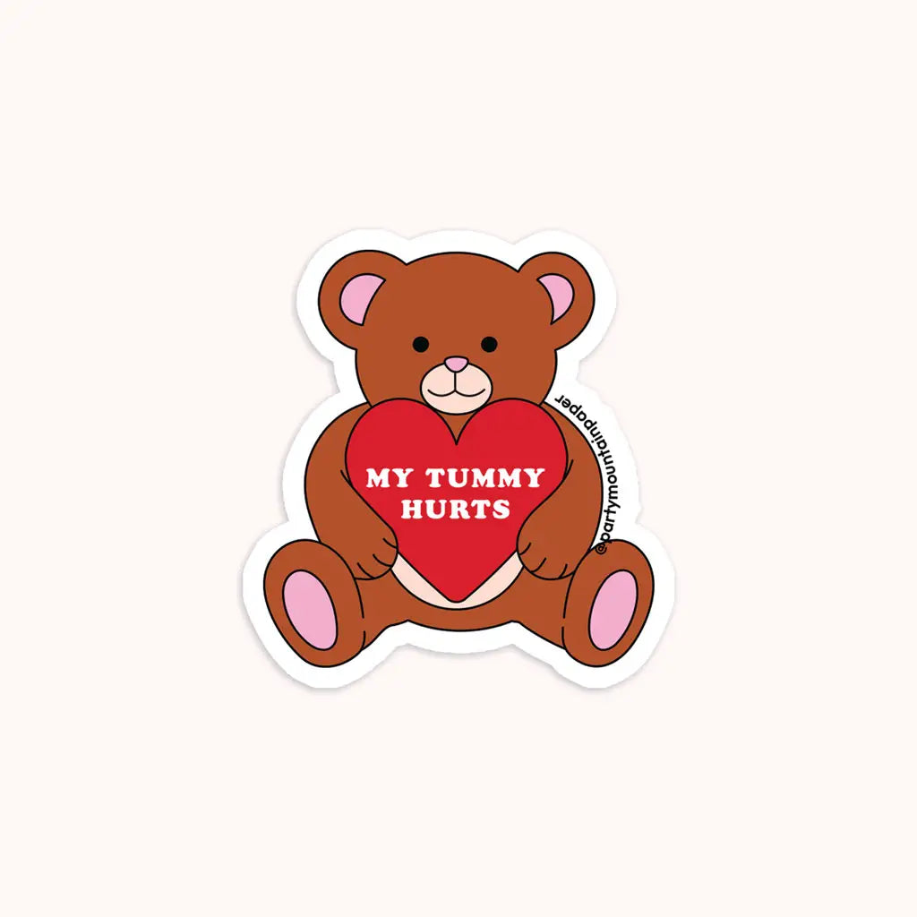 MY TUMMY HEARTS BEAR STICKER