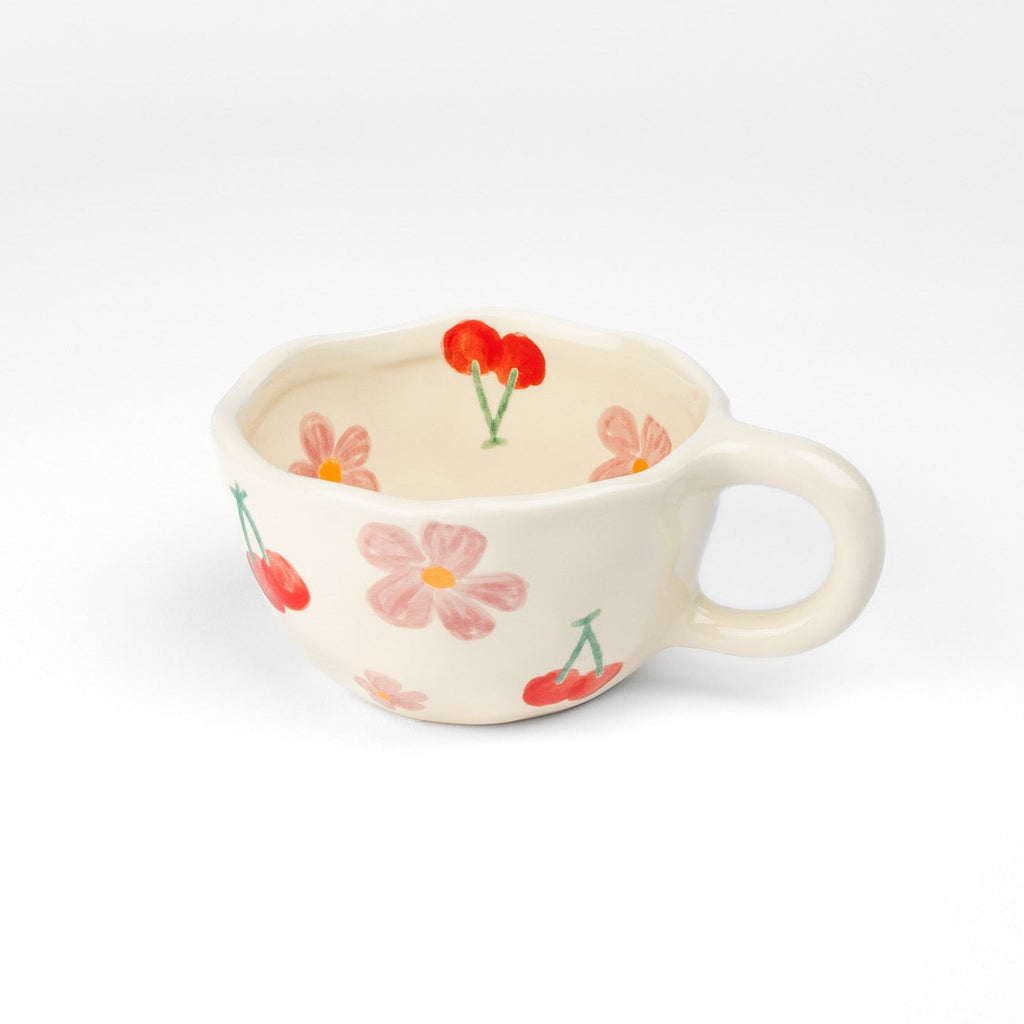 PINK FLORAL CERAMIC MUG