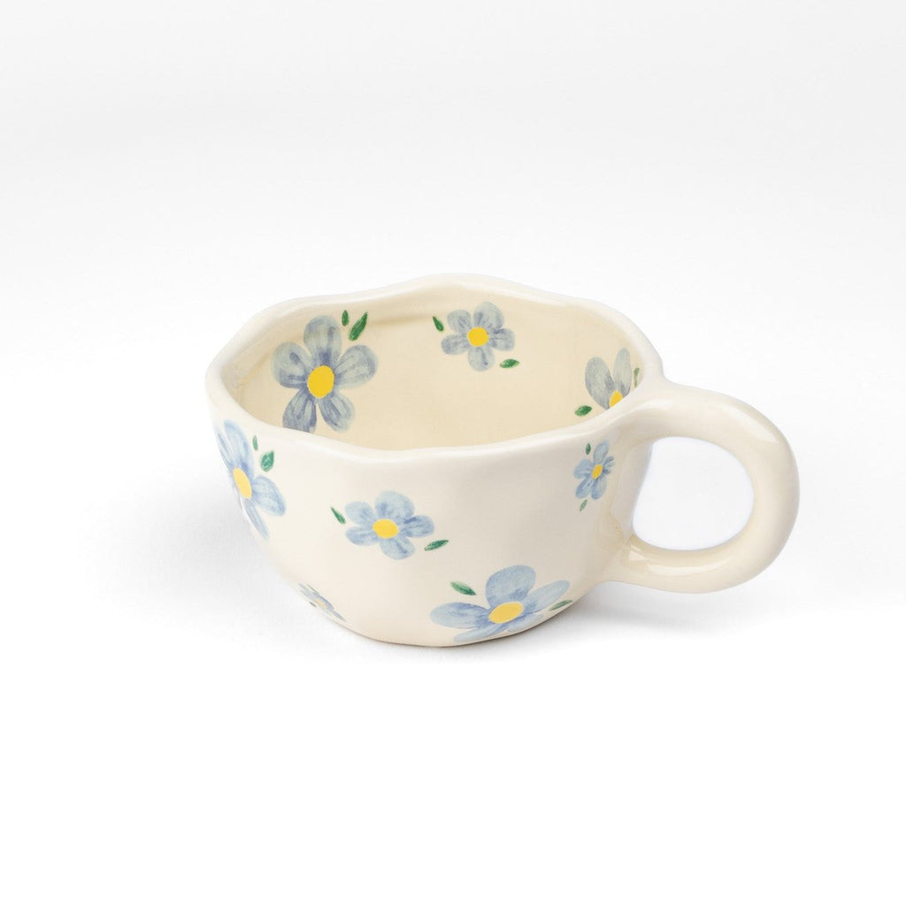 BLUE FLORAL CERAMIC MUG