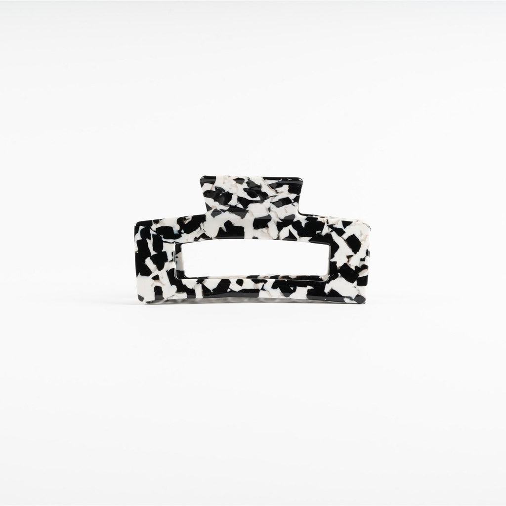 XL ACETATE CLAW CLIP - BLACK & WHITE