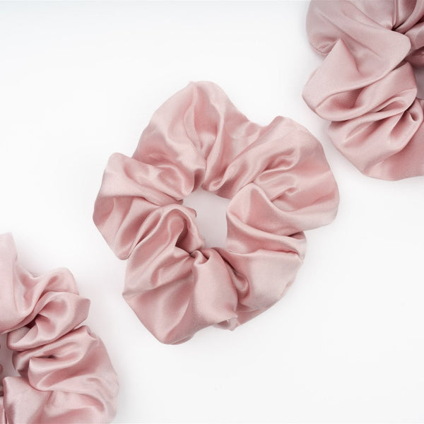 MULBERRY SILK LARGE SCRUNCHIE - LIGHT PINK