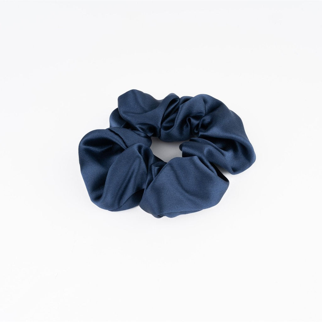 MULBERRY SILK LARGE SCRUNCHIE - NAVY