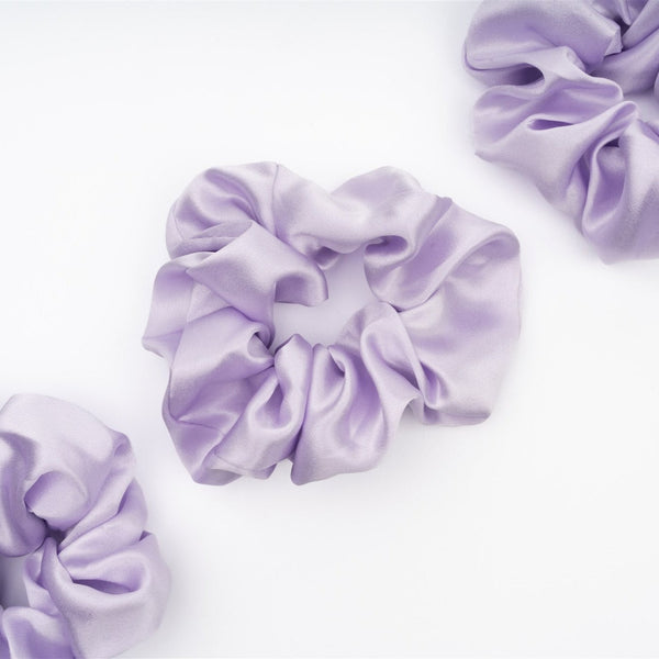 MULBERRY SILK LARGE SCRUNCHIE - LILAC