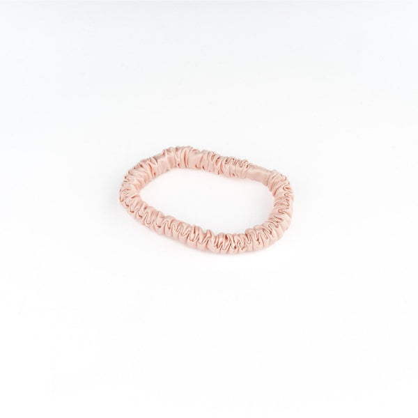 MULBERRY SILK THIN SCRUNCHIE - LIGHT PINK