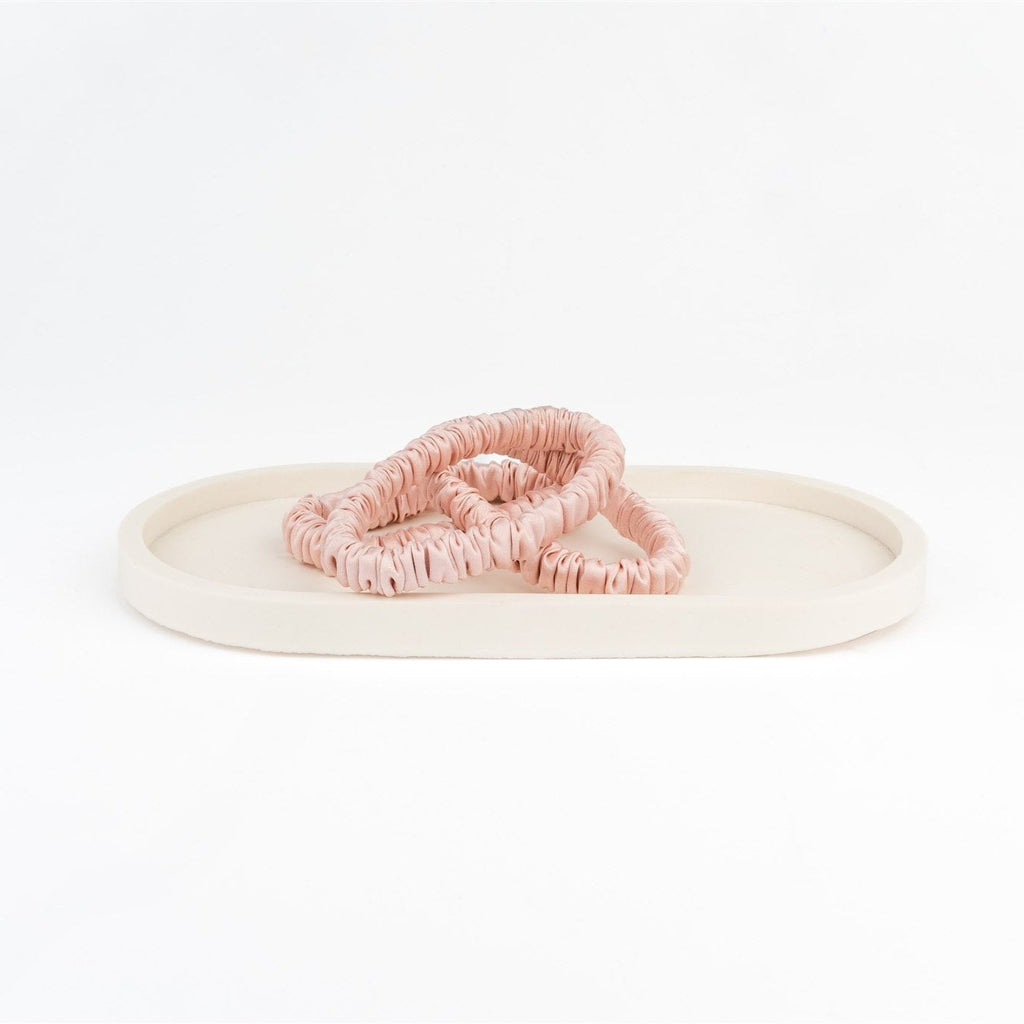 MULBERRY SILK THIN SCRUNCHIE - LIGHT PINK