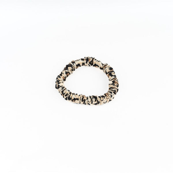 MULBERRY SILK THIN SCRUNCHIE - LEOPARD