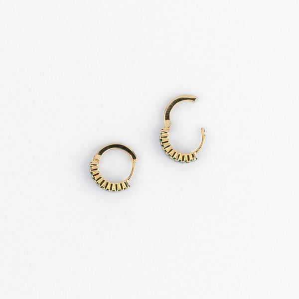 VERMEIL EMERALD GREEN CARTILAGE HOOPS