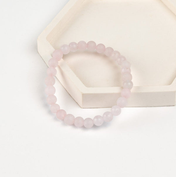 MATTE ROSE QUARTZ BRACELET