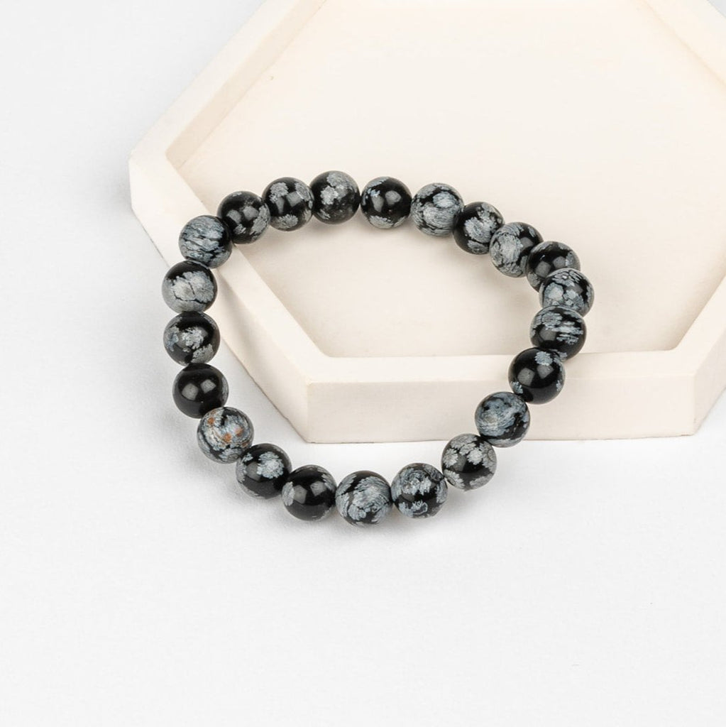 SNOWFLAKE OBSIDIAN BRACELET