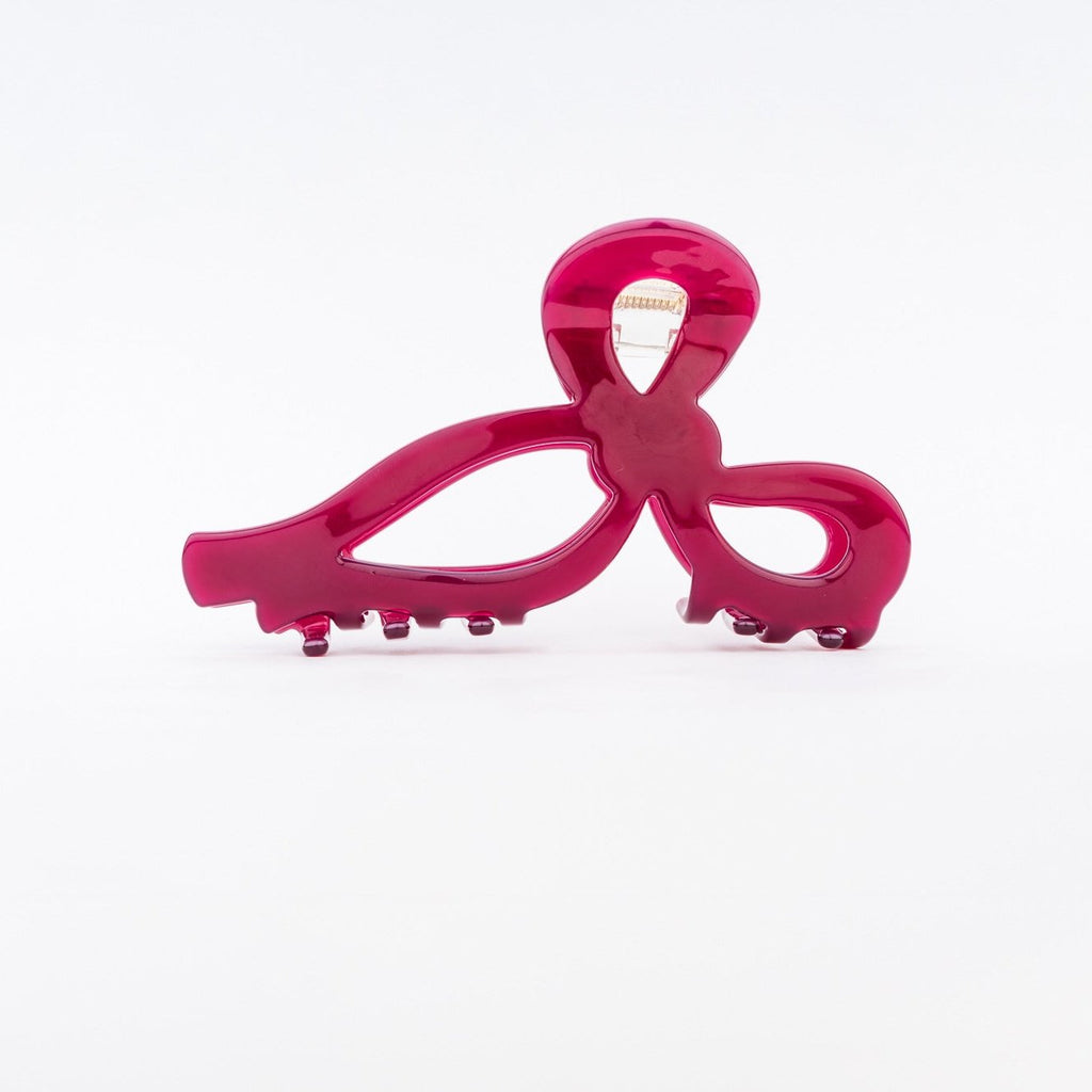 BOW CLAW CLIP - BURGUNDY