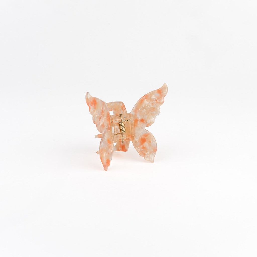 BUTTERFLY ACETATE CLAW CLIP - PEACH