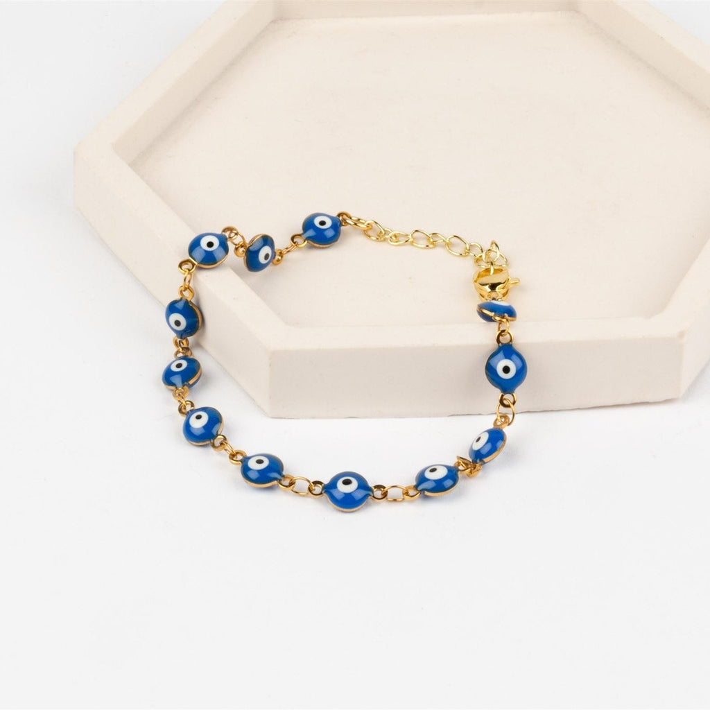 BLUE EVIL EYE CHAIN BRACELET