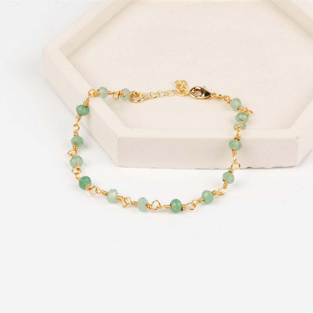 GREEN & GOLD CHAIN BRACELET