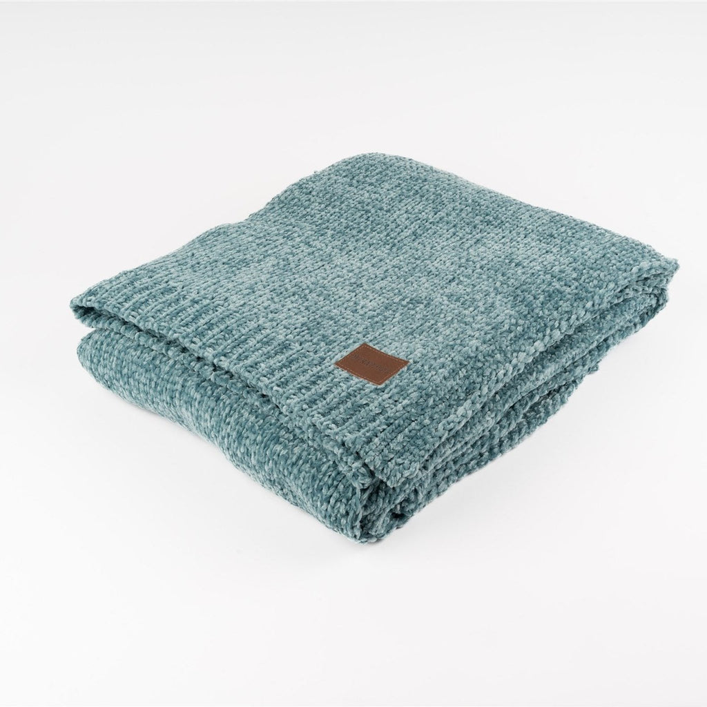 OCEAN BLUE CHENILLE THROW BLANKET