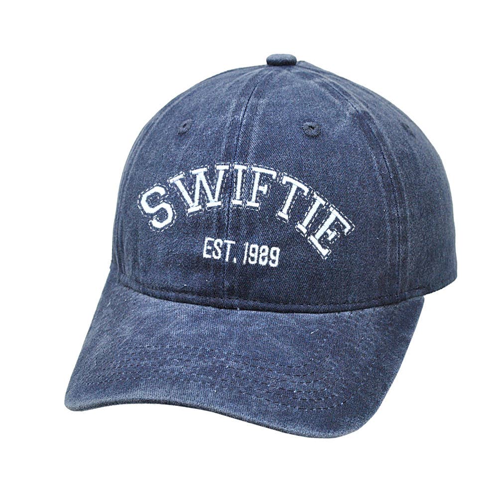 SWIFTIE EMBROIDERED BASEBALL CAP - NAVY BLUE