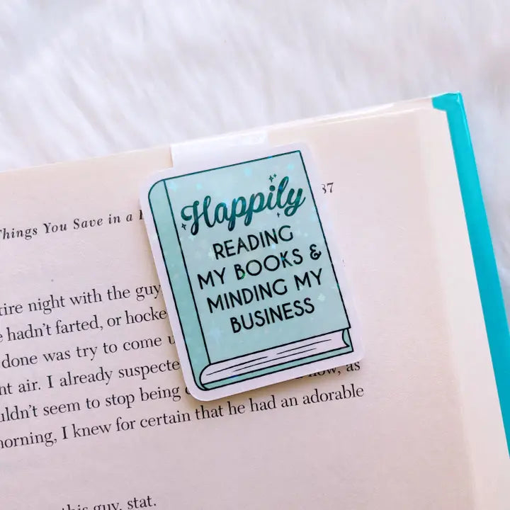 HAPPILY MINDING MY BUSINESS MAGNETIC BOOKMARK