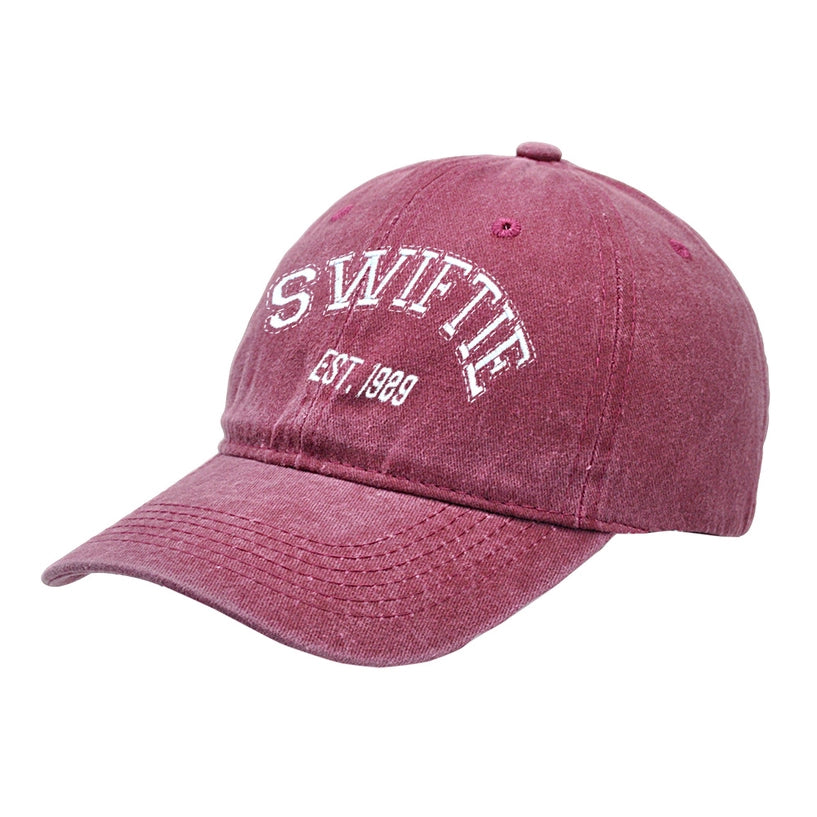 SWIFTIE EMBROIDERED BASEBALL CAP - BURGUNDY