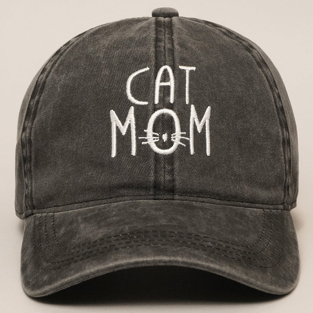 CAT MOM BASEBALL CAP - BLACK