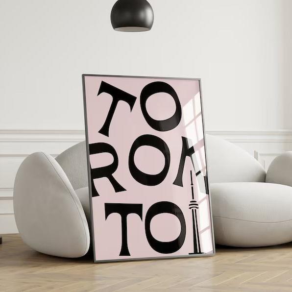 TORONTO FONT CN TOWER PRINT