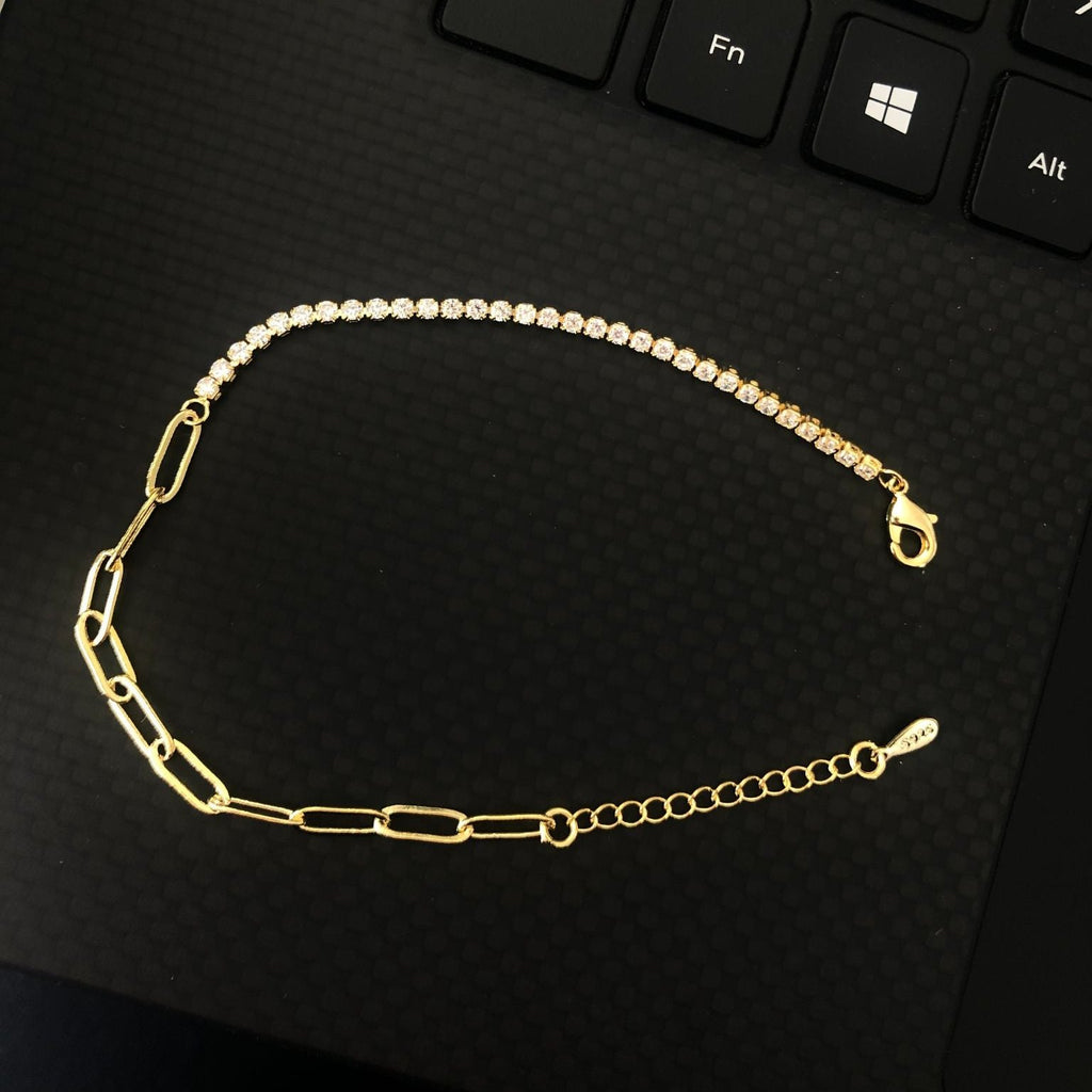 Vermeil Tennis Chain Bracelet  - 1